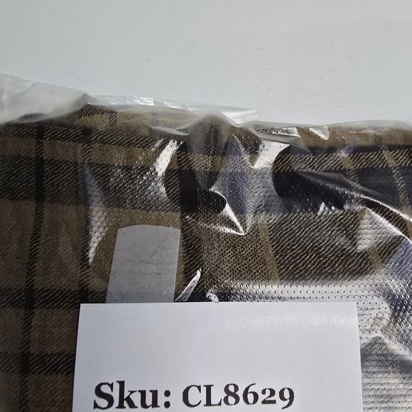 Habitat Shirt Womens Small Brown Plaid Boyfriend Tunic Roll Tab Sleeve‎ Button - Picture 11 of 11